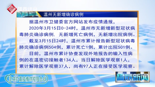 【每日疫情】--溫州無(wú)新增確診病例