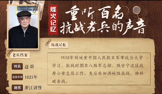 《烽火記憶——重聽百名抗戰(zhàn)老兵的聲音》百集融媒系列報道 第一集：邊圻：不怕死的“學(xué)生兵”